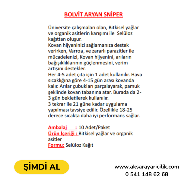 Bolvit Aryan Sniper (Çubuk)/10 Adet