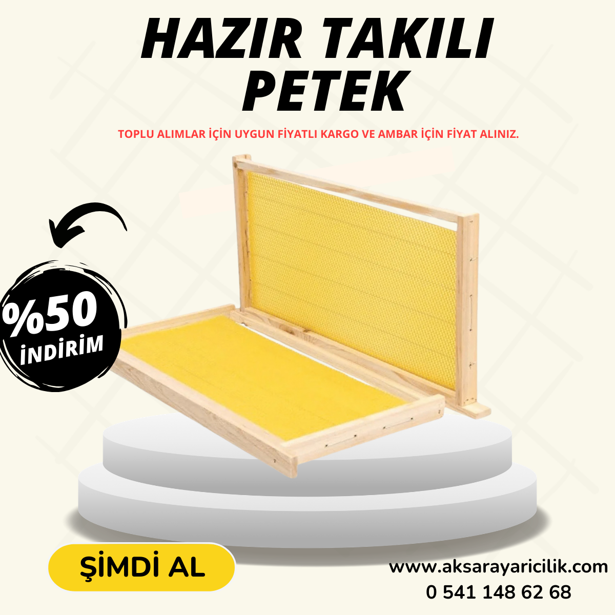 Hazır Takılı Petekli Çerçeve (Mumlu Arı Kovan Çıtası)