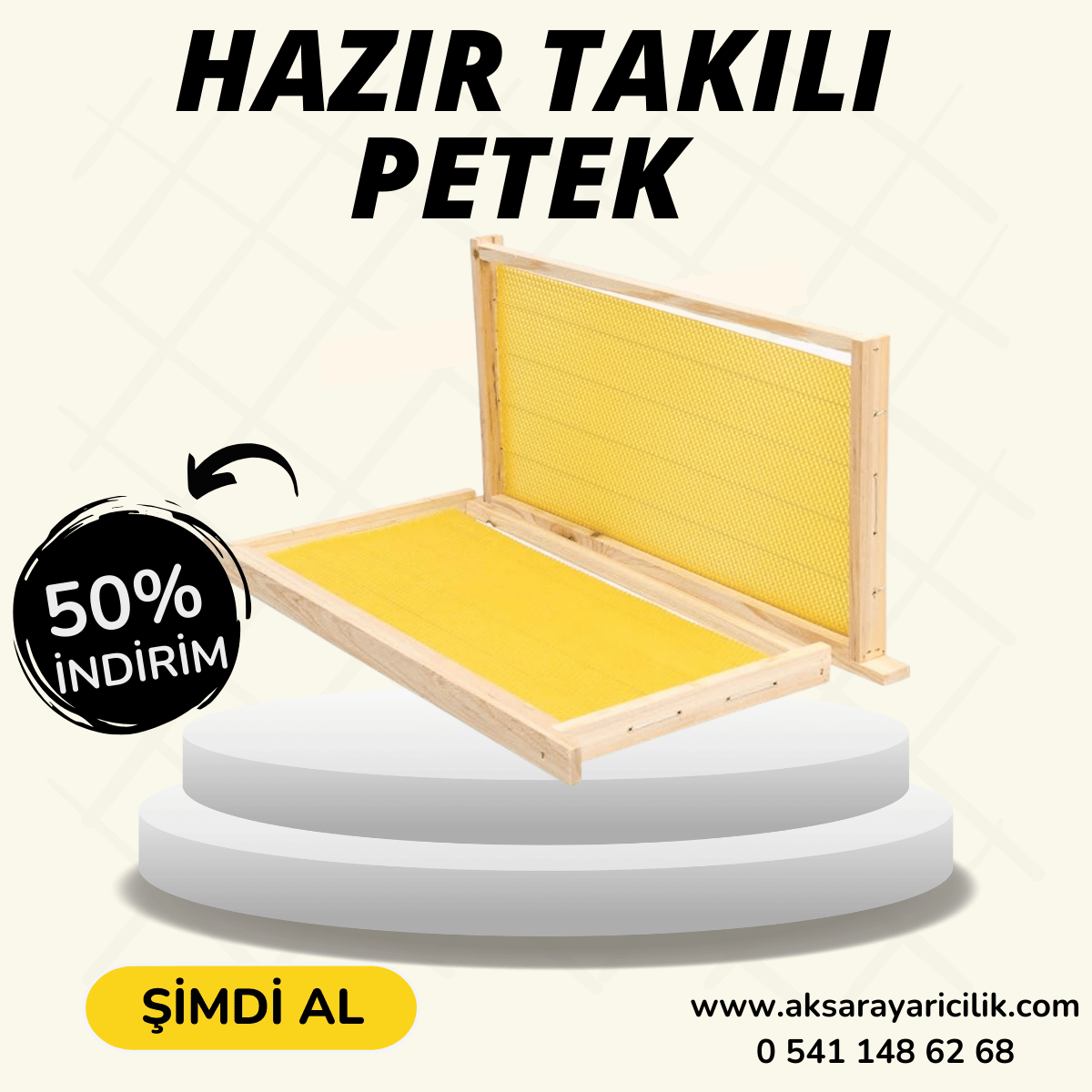 Hazır Takılı Petekli Çerçeve (Mumlu Arı Kovan Çıtası)
