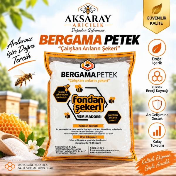 Fondan Arı Keki Bergama Petek – Arı Besleme Arı Yemi 1 KG
