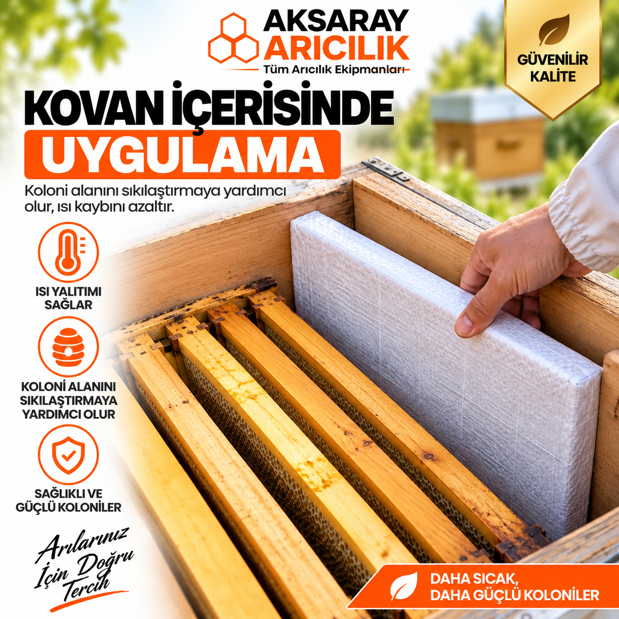 Arıcılık Kovan Bölme Straforu  1 ADET – Sıkılaştırma ve Isı Yalıtım Tahtası 45x25x3 cm