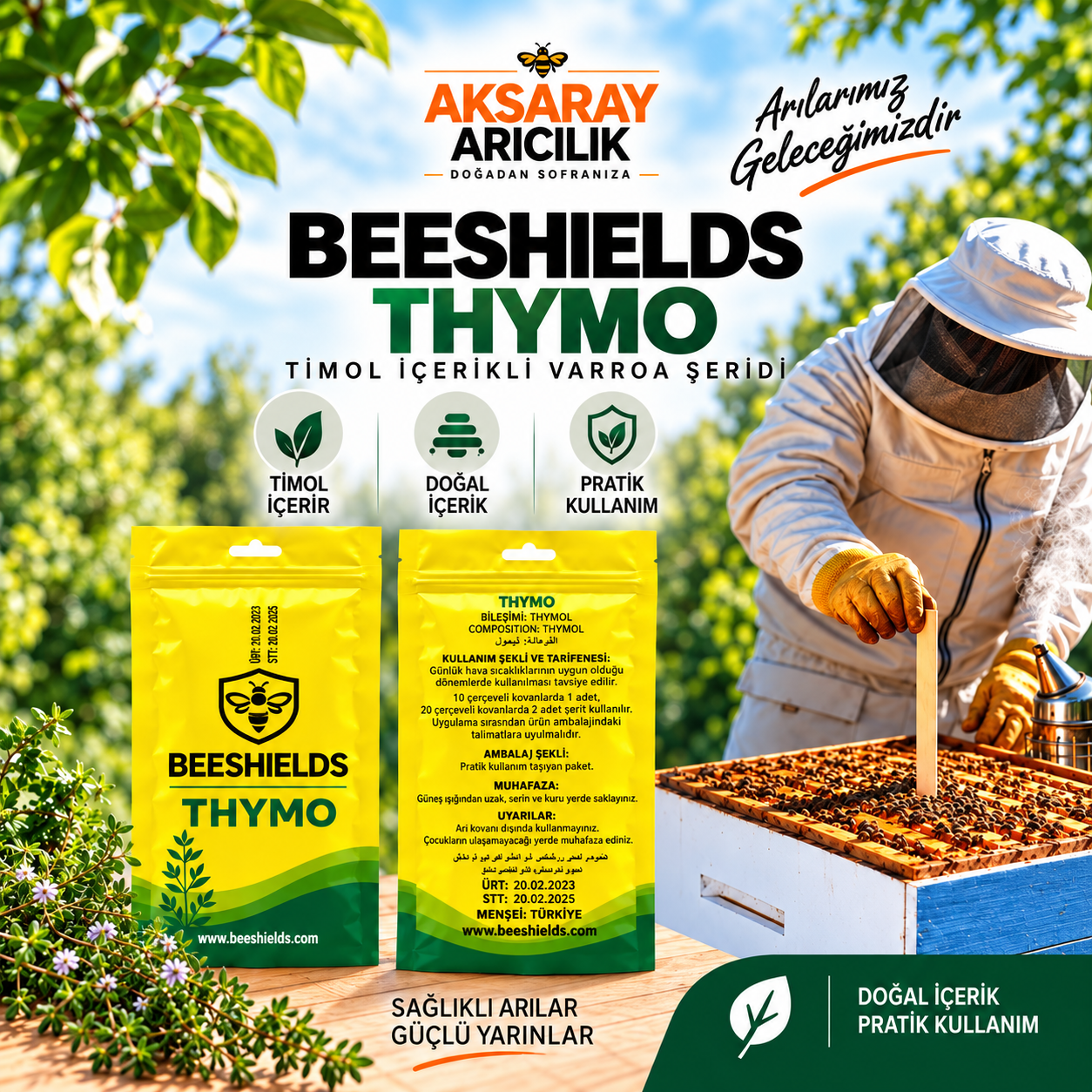 Beeshields Thymo Timol İçerikli Arıcılık Şeridi 10 Lu
