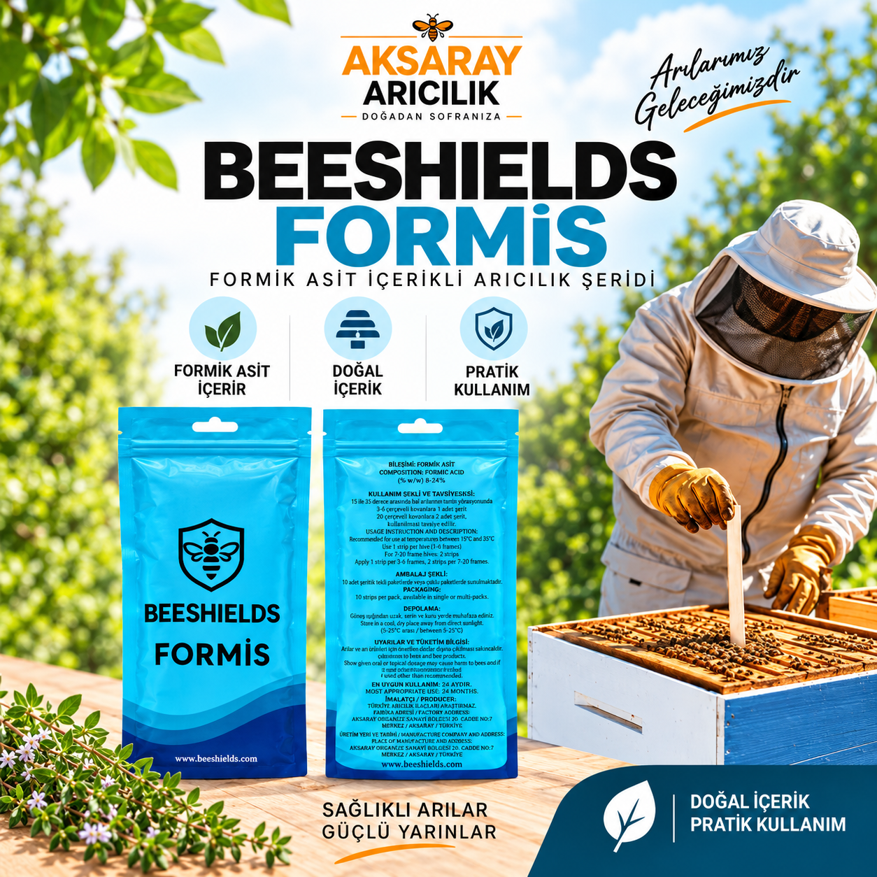 Beeshields Formis Formik Asit İçerikli Arıcılık Şeridi 10 Adet