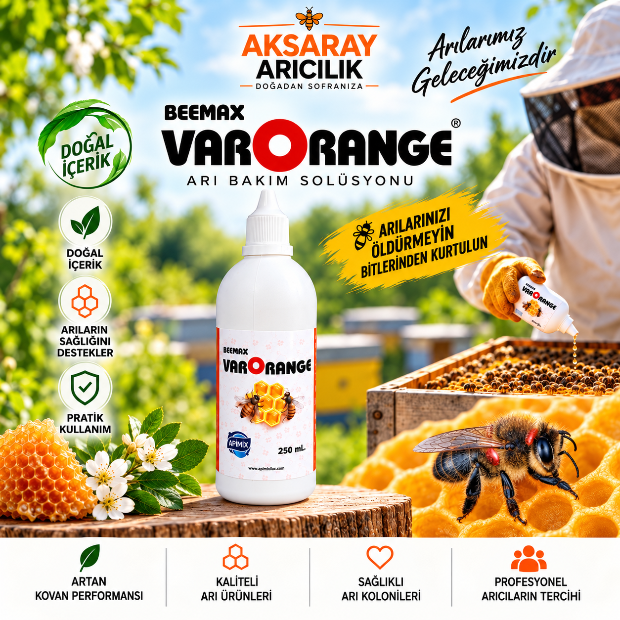 Beemax Varorange Arı Bakım Solüsyonu 250 ml